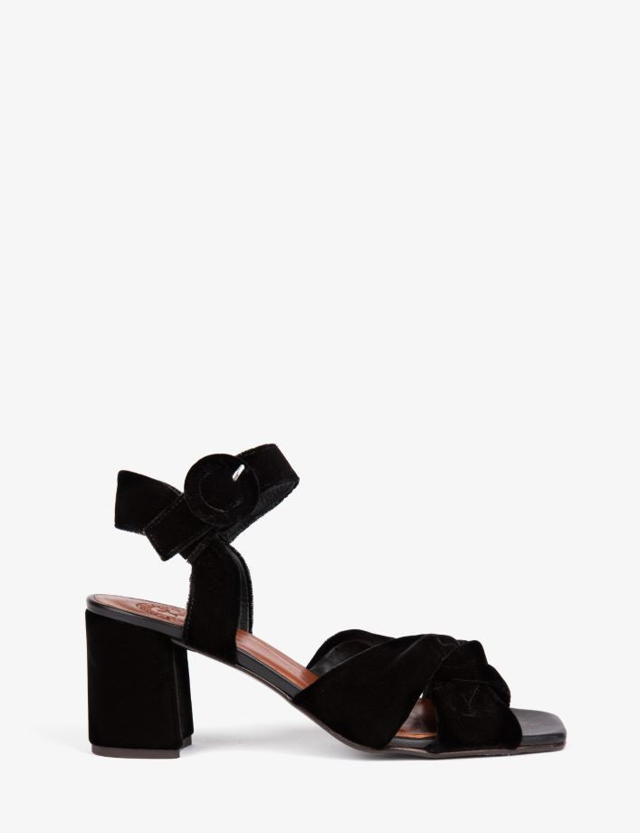 Penelope Chilvers Infinity Velvet Sandal - Black