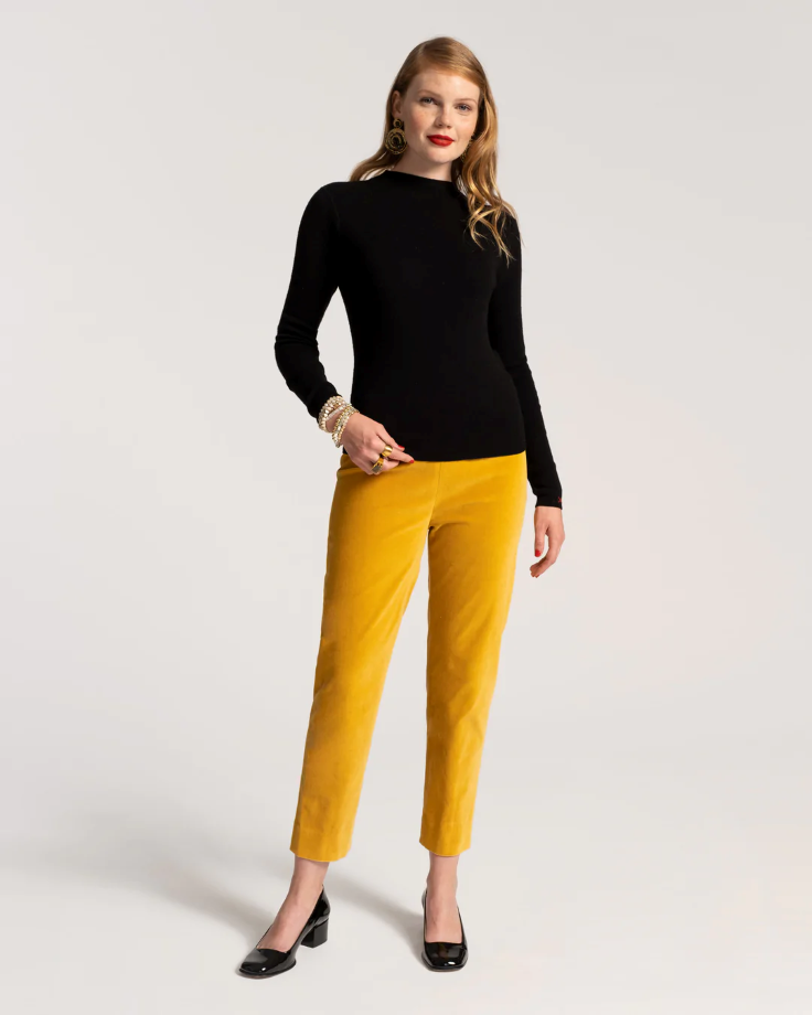 Frances Valentine Lucy Pant Stretch Velvet - Mustard