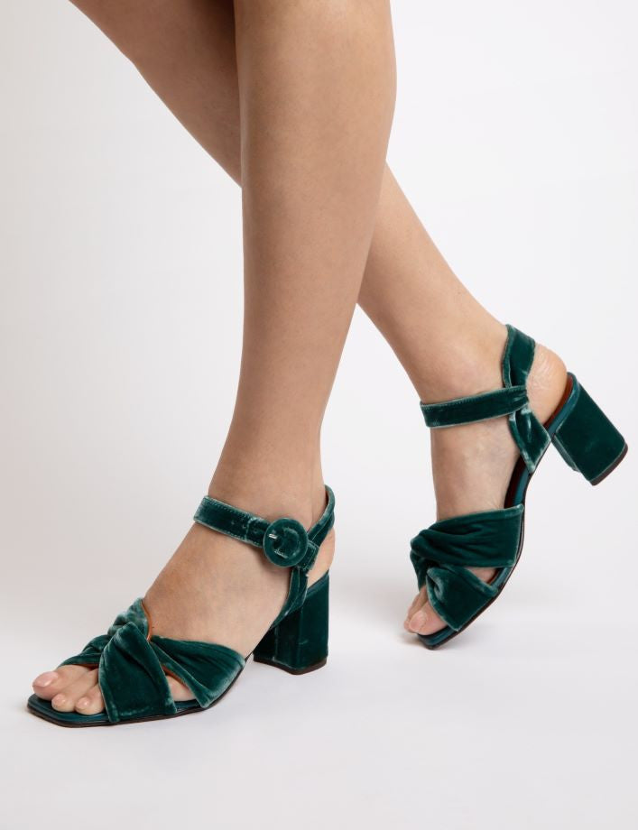 Penelope Chilvers Infinity Velvet Sandal - Seafoam