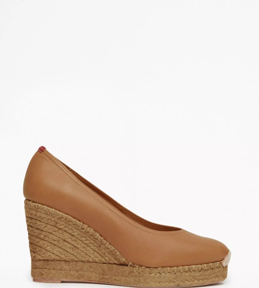 Penelope Chilvers Scoop Leather Espadrille - Tan