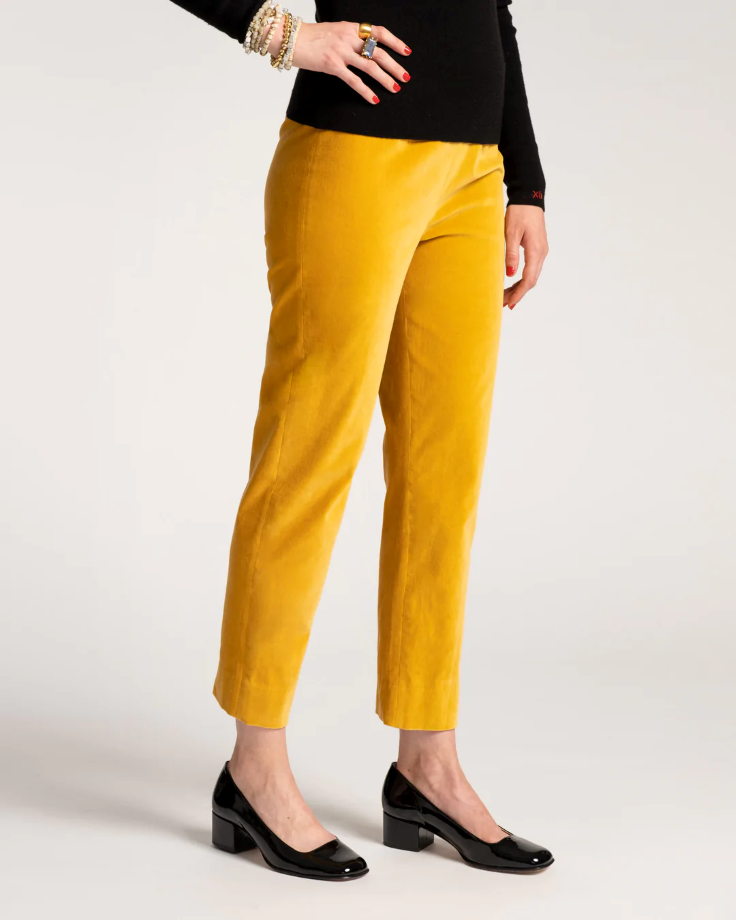 Frances Valentine Lucy Pant Stretch Velvet - Mustard