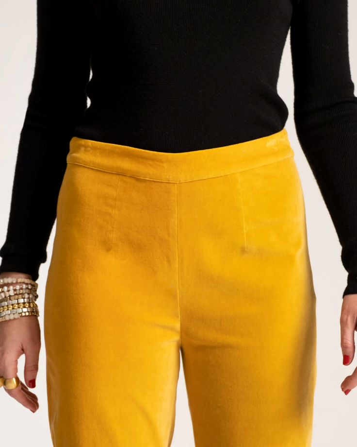 Frances Valentine Lucy Pant Stretch Velvet - Mustard