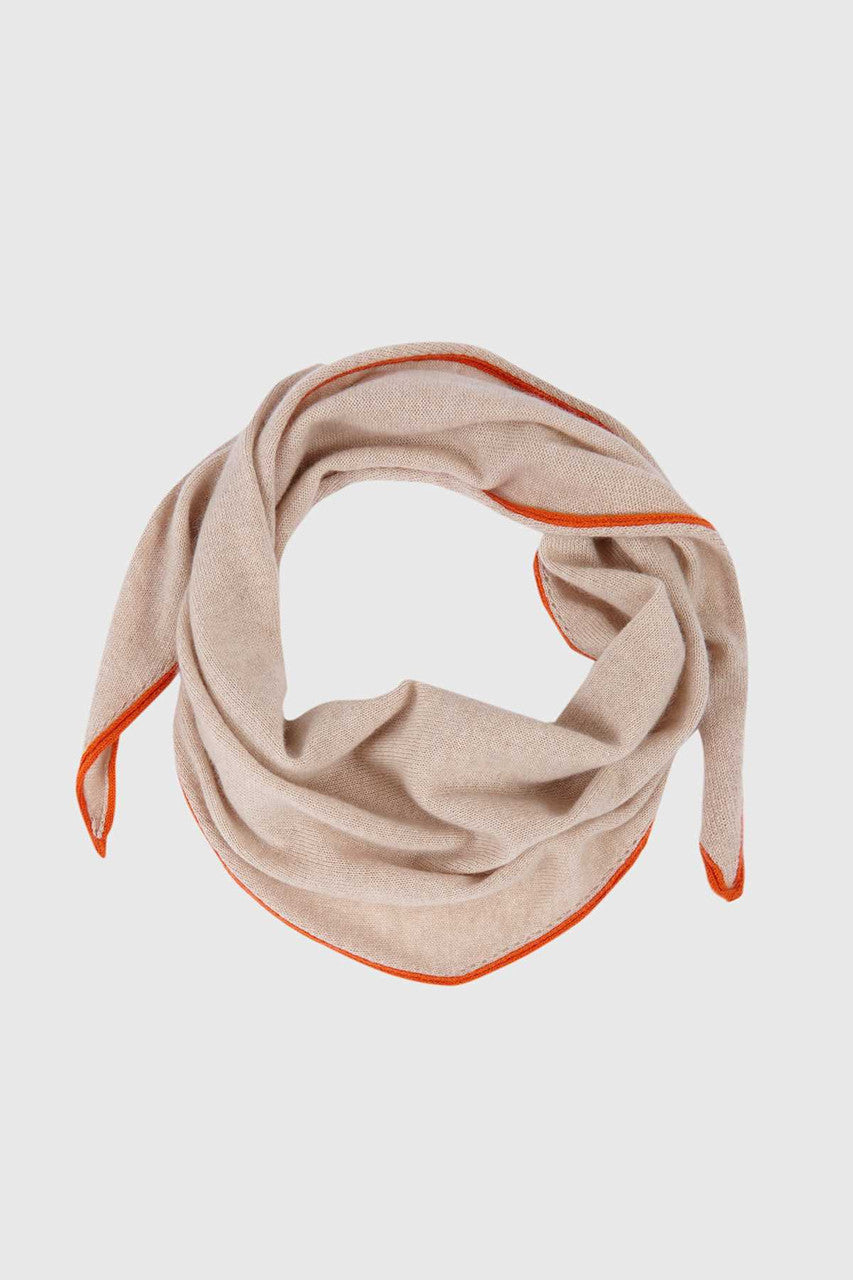 Stone Diamond Cashmere Scarf - Beige/Orange