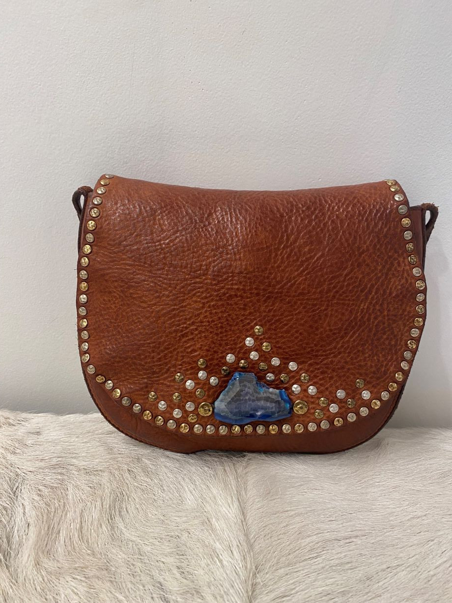 Campomaggi Petra Bag - Cognac/Azure