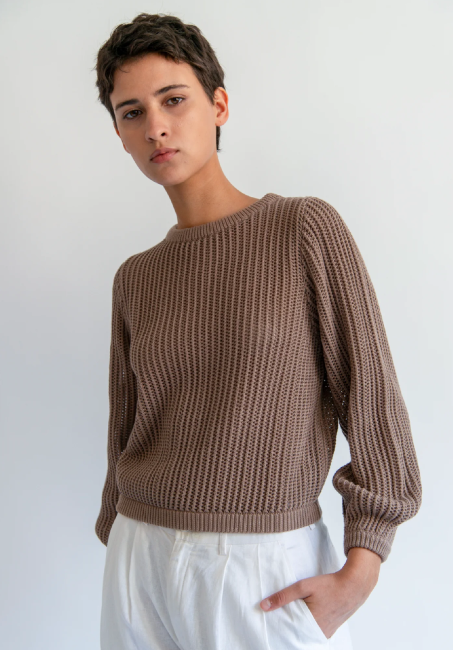 DemyLee Rapha Organic Cotton Sweater - Taupe