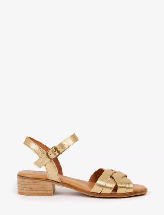 Penelope Chilvers Heeled Shepherdess Sandal - Gold