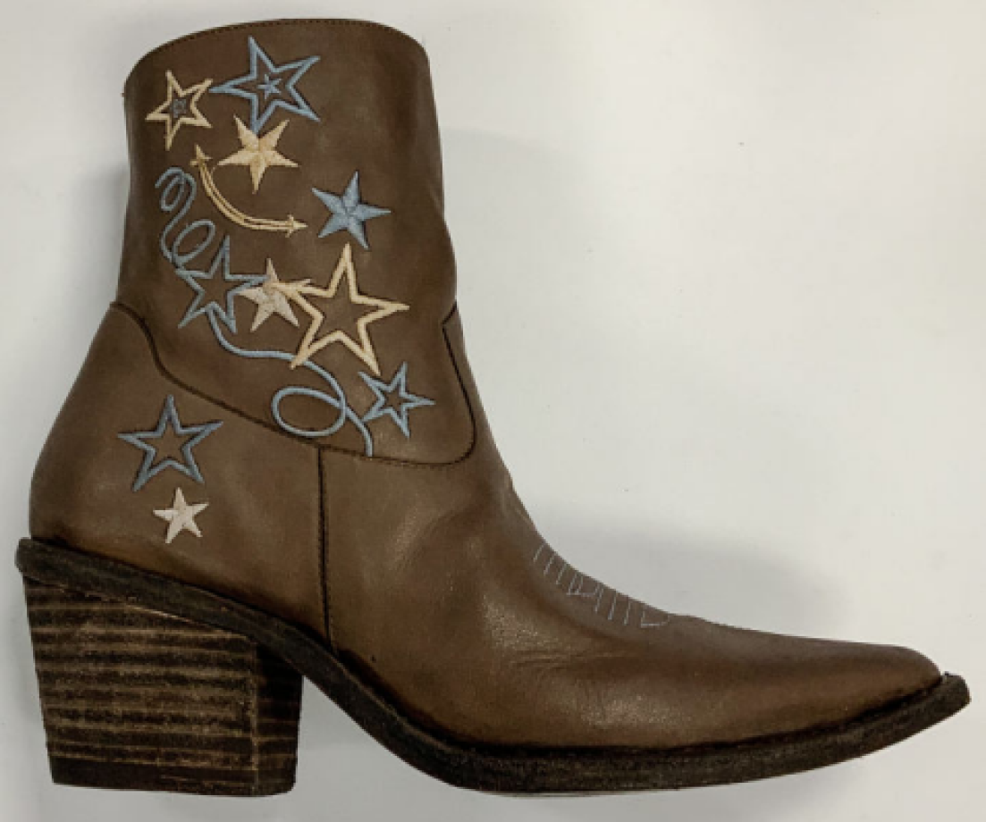 Marco Delli Hurit Leather Ankle Boot - Starry Embroidery