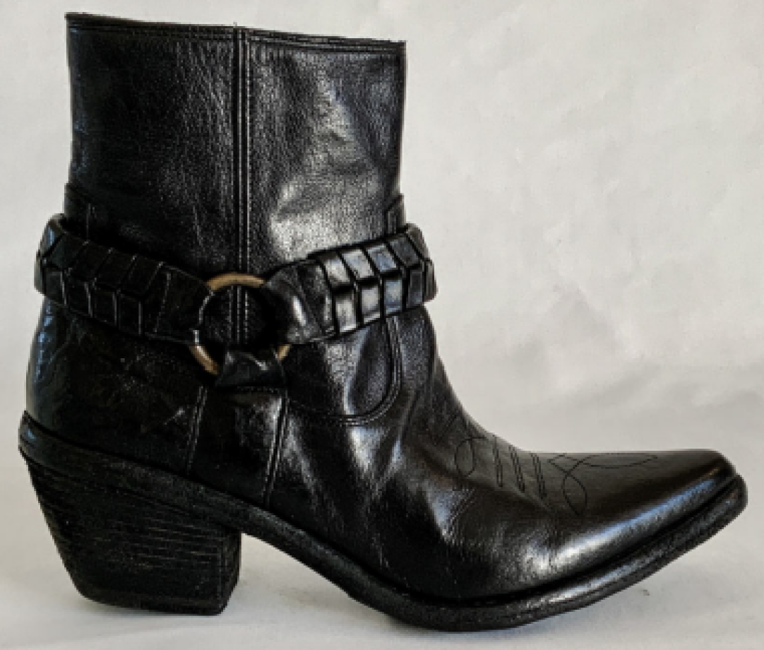 Marco Delli Sierra Leather Ankle Boot - Black Pearl