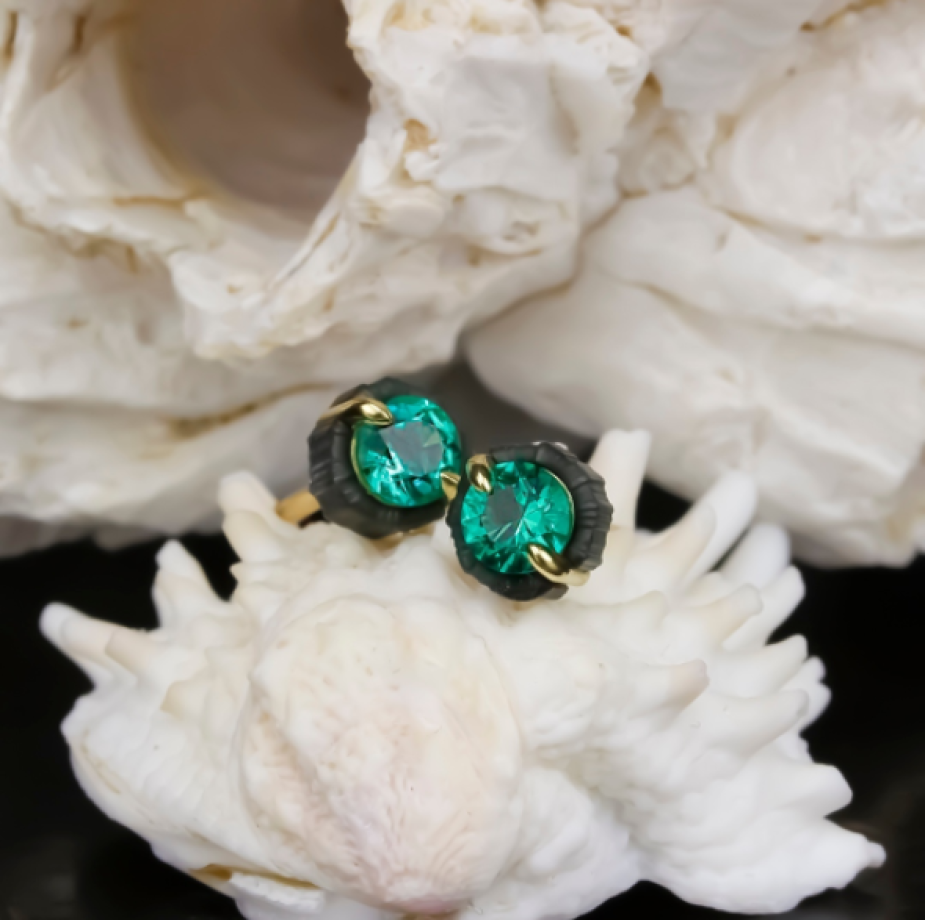 Sarah Graham Chroma Emerald Stud Earrings