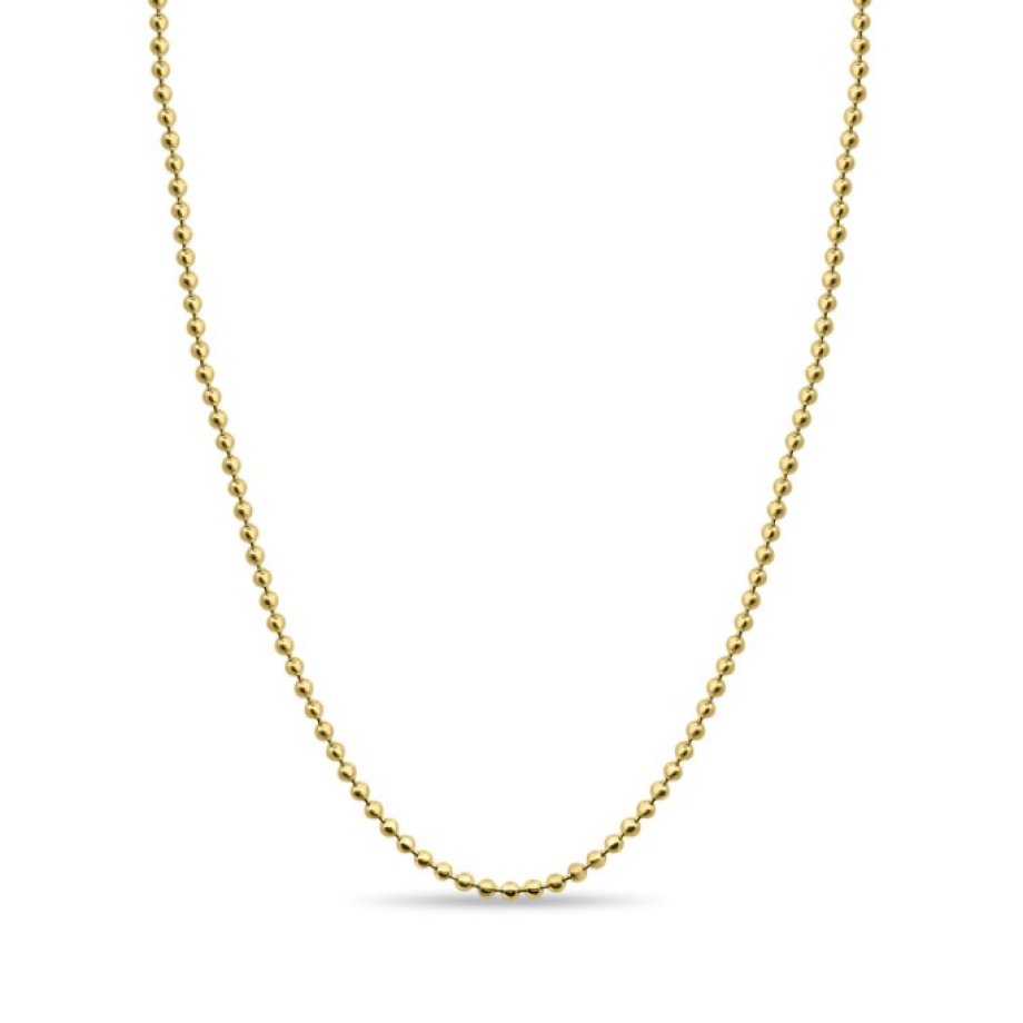 Chammomile 14K Solid Gold Ball Chain 16"/18" - Yellow Gold