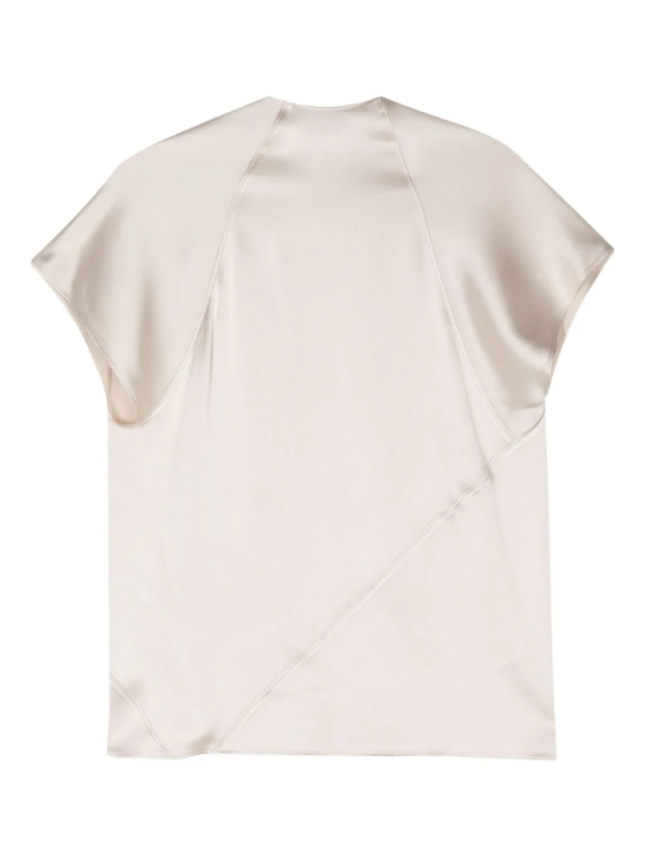 Alysi Sliding Satin Blouse - Stone