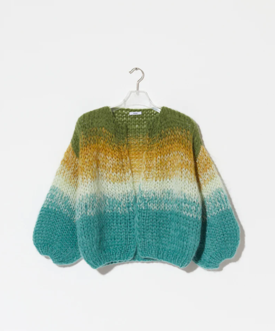 Maiami Gradient Fade Bomber Cardigan - Soft Fall