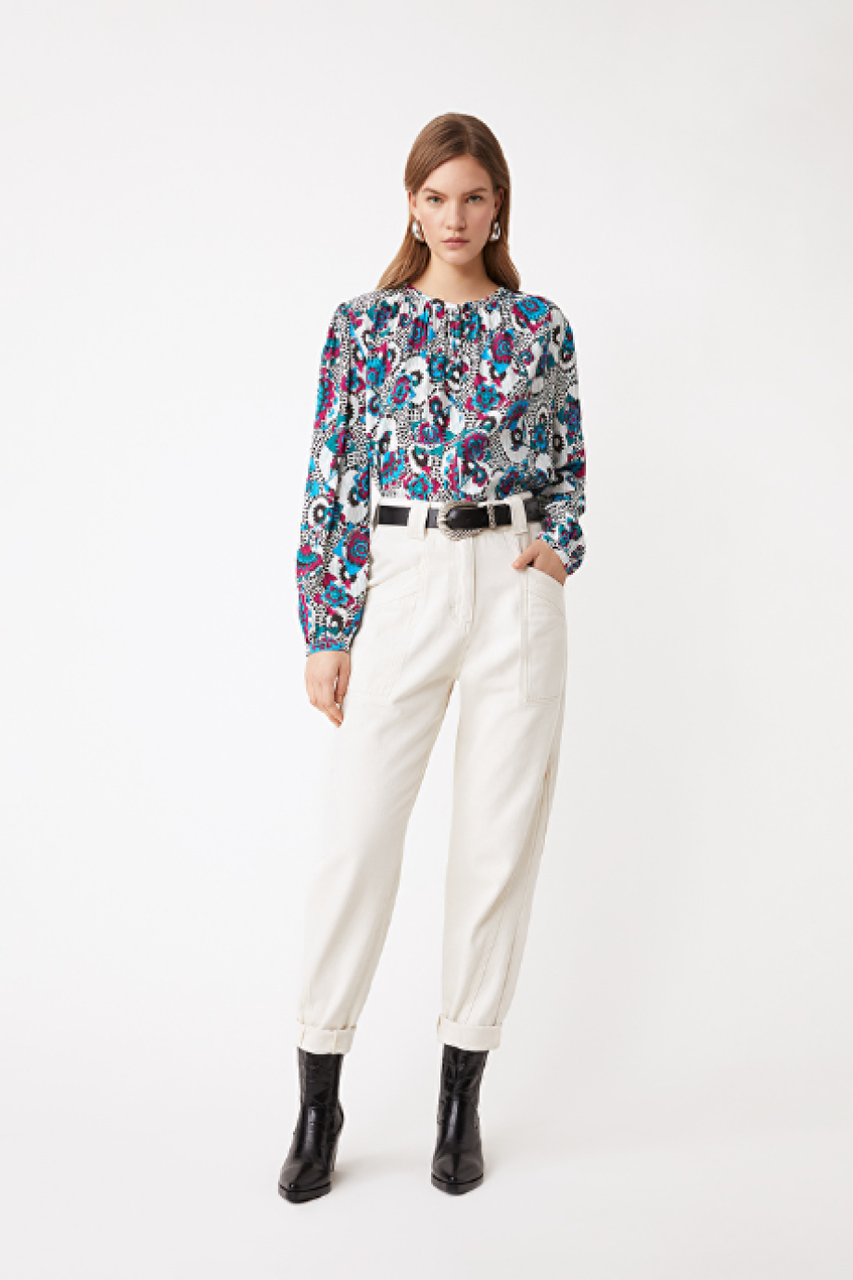 Suncoo Lamour Printed Blouse - Off-White