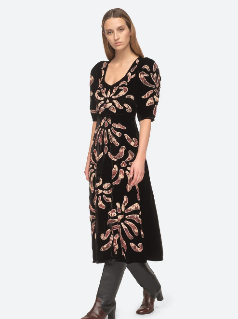 Sea-NY Veda Velvet Dress - Black