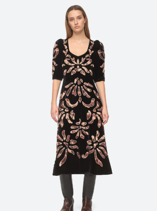 Sea-NY Veda Velvet Dress - Black