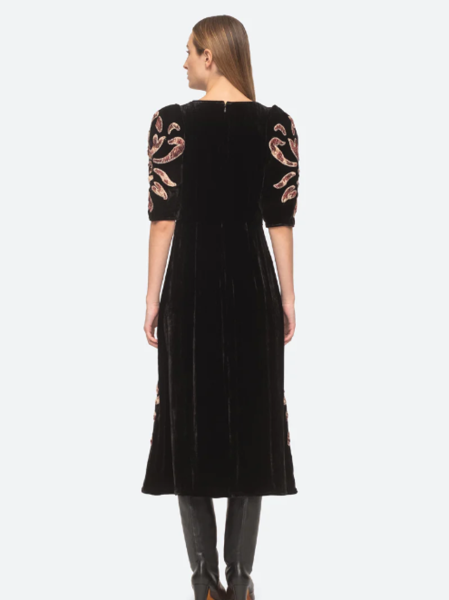 Sea-NY Veda Velvet Dress - Black