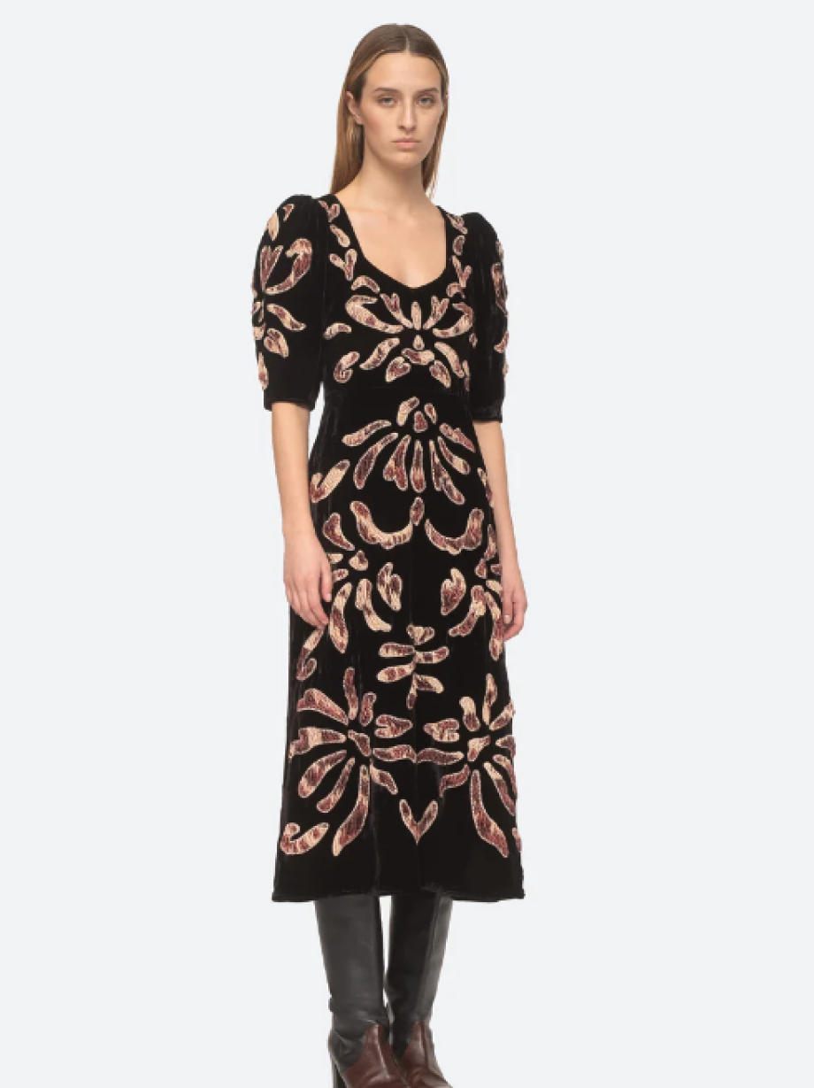 Sea-NY Veda Velvet Dress - Black