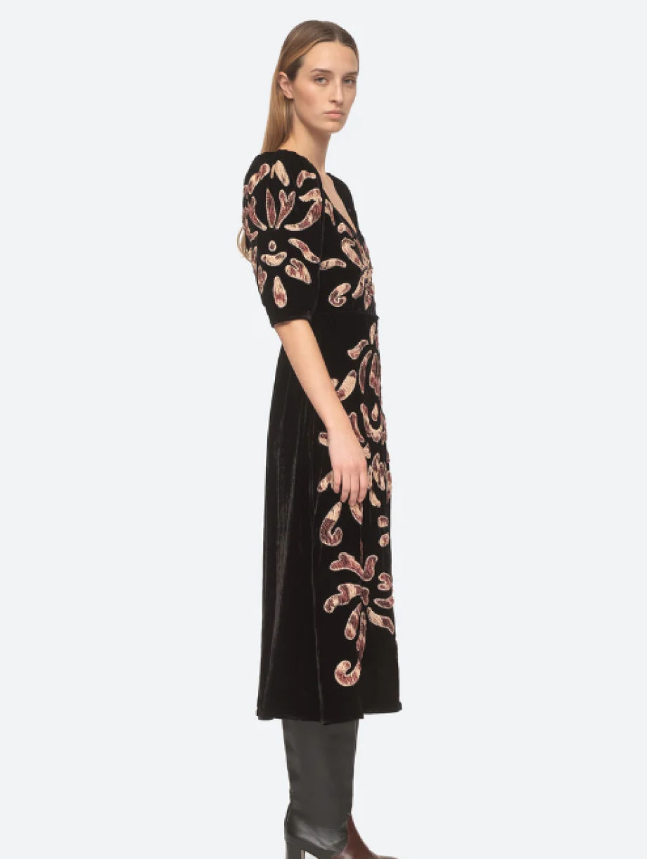 Sea-NY Veda Velvet Dress - Black