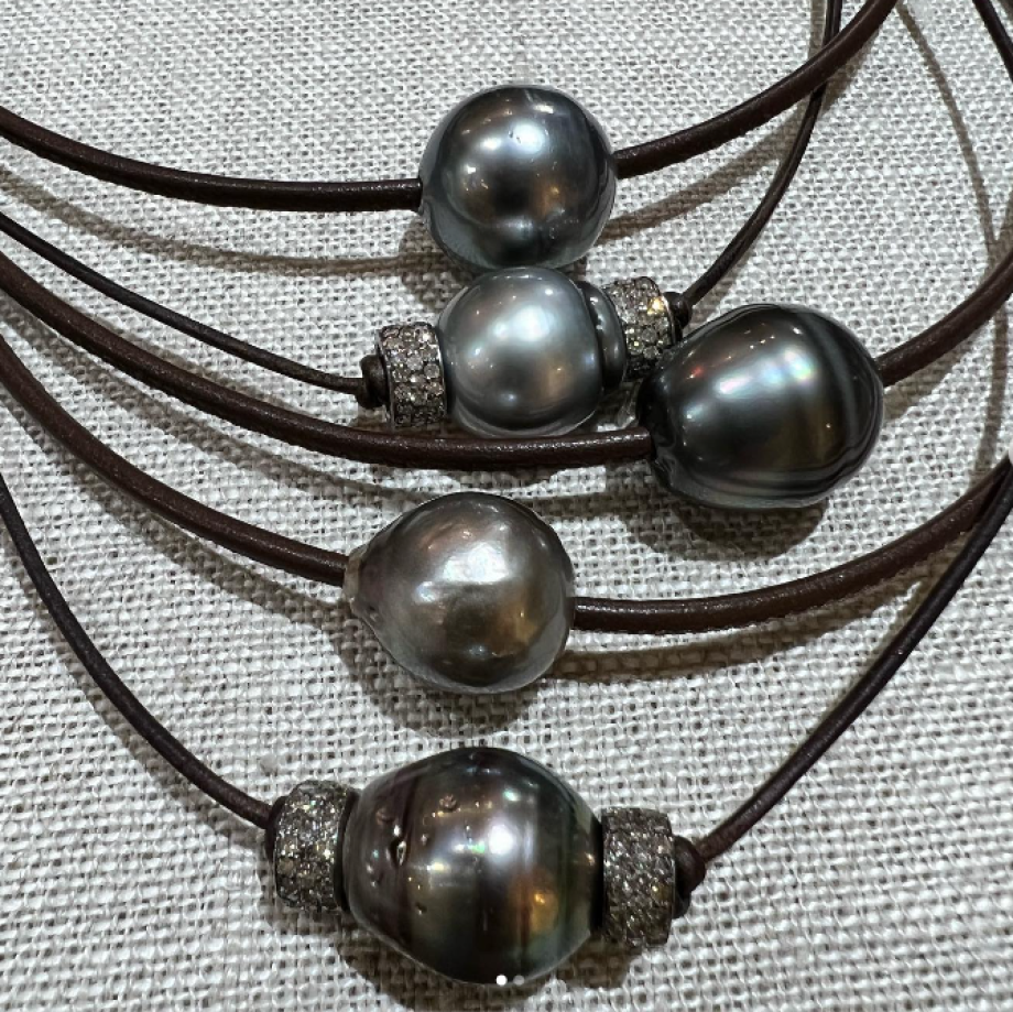 Single Tahitian Pearl Choker - 15"/16"