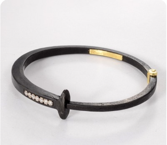 Pat Flynn Nail Bracelet - Short Diamond Stripe