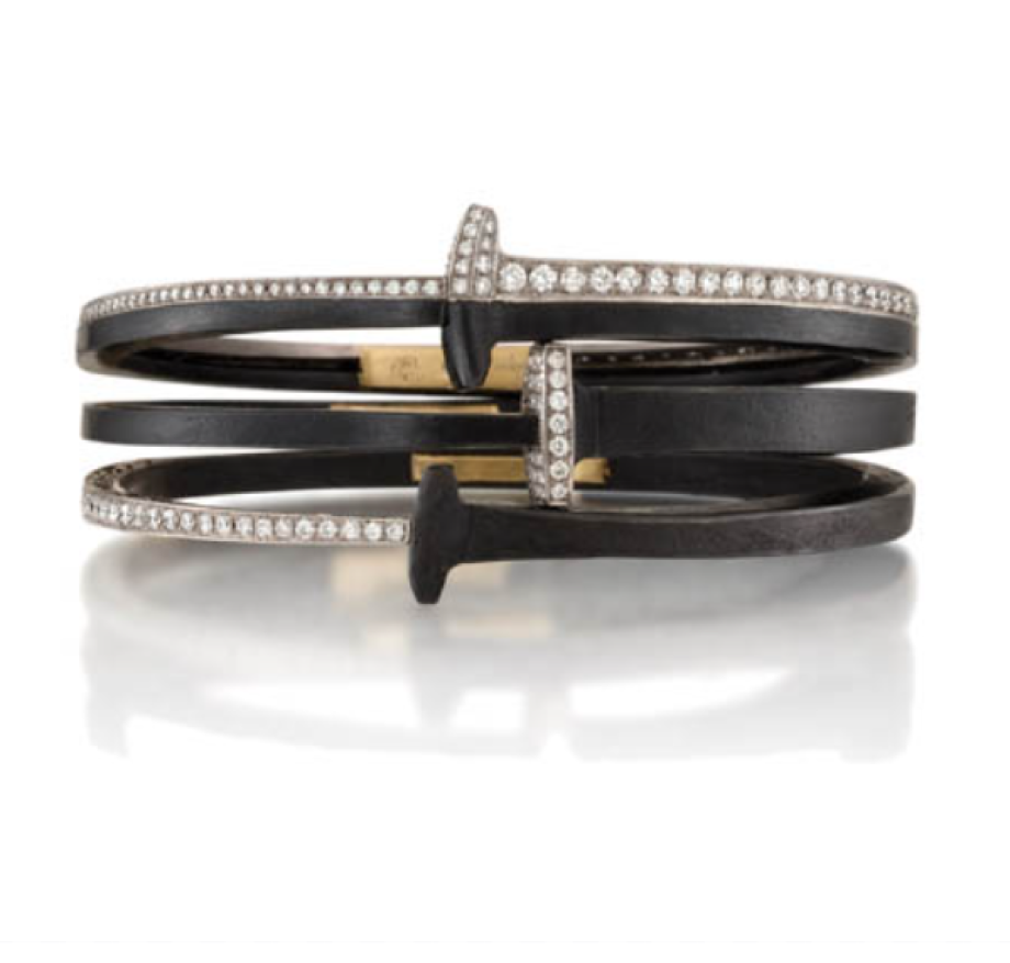 Pat Flynn Nail Bracelet - Pave Diamond Head