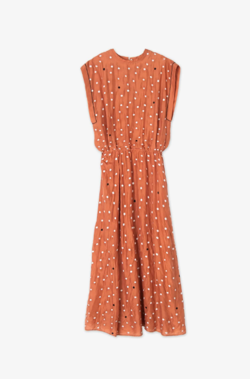 Alysi Polka Dot Dress - Cinnamon