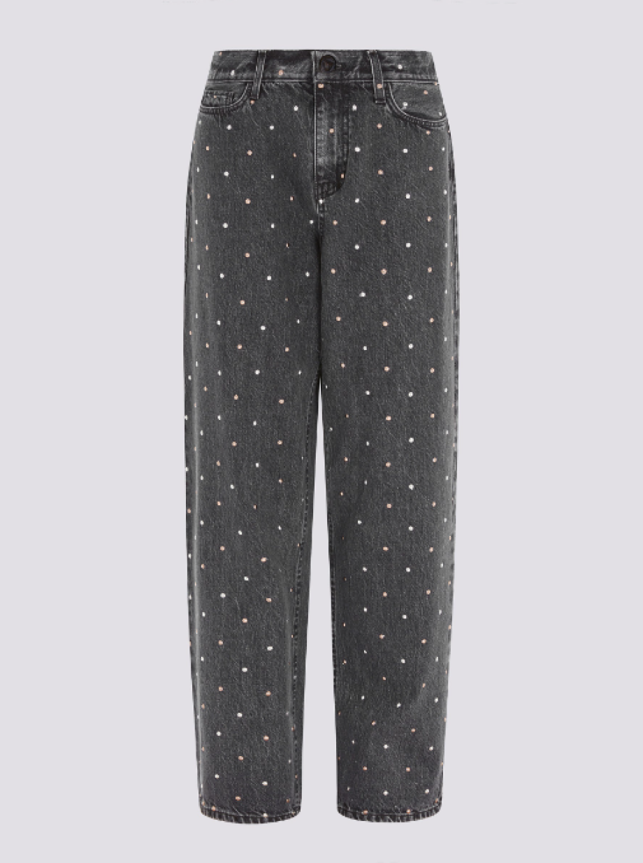 Hayley Menzies Studded Boyfriend Jeans - Acid Wash Black