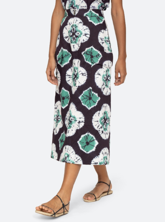 Sea-NY Aveline Tie Dye Print Skirt - Teal