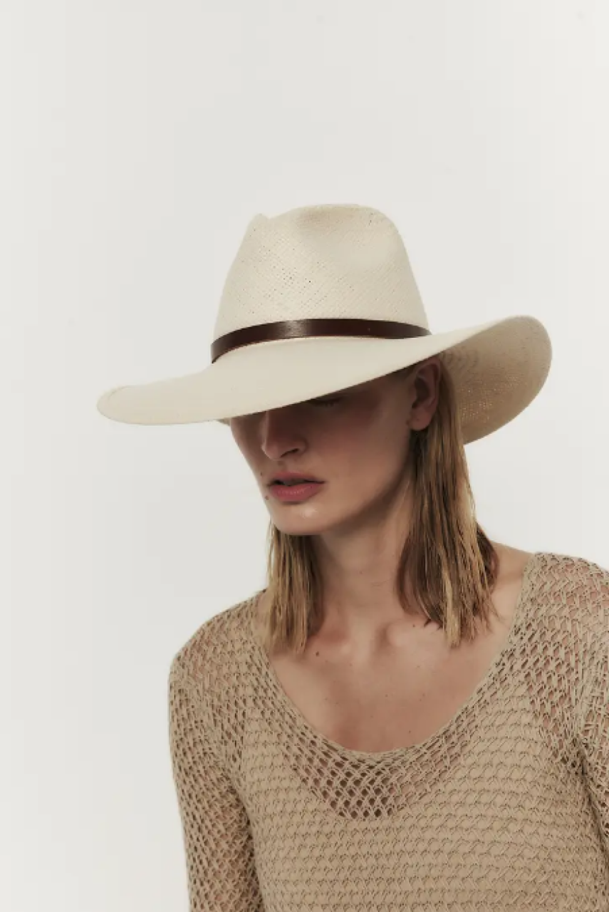 Janessa Leone Judith Packable Straw Fedora - Natural