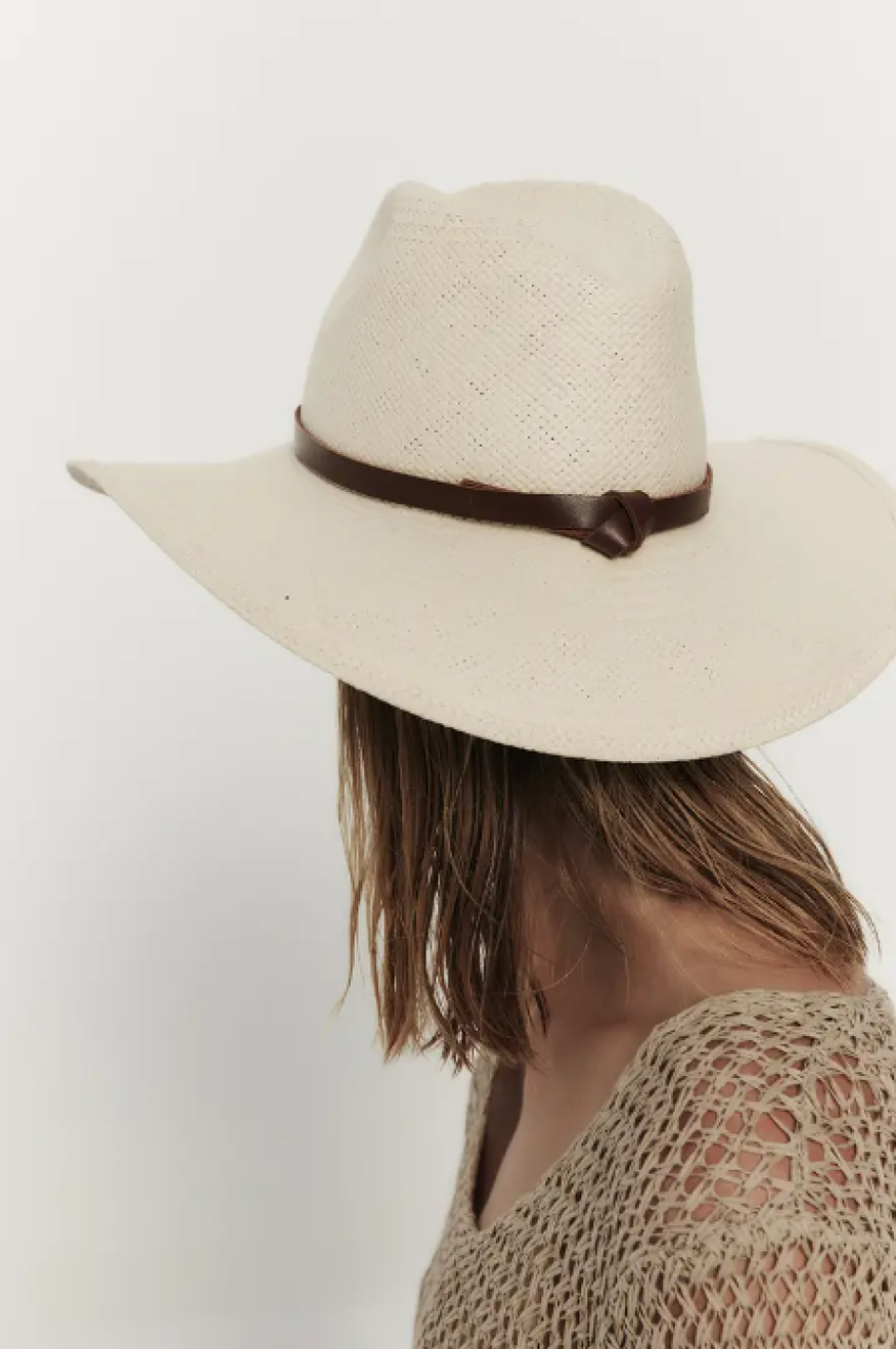 Janessa Leone Judith Packable Straw Fedora - Natural