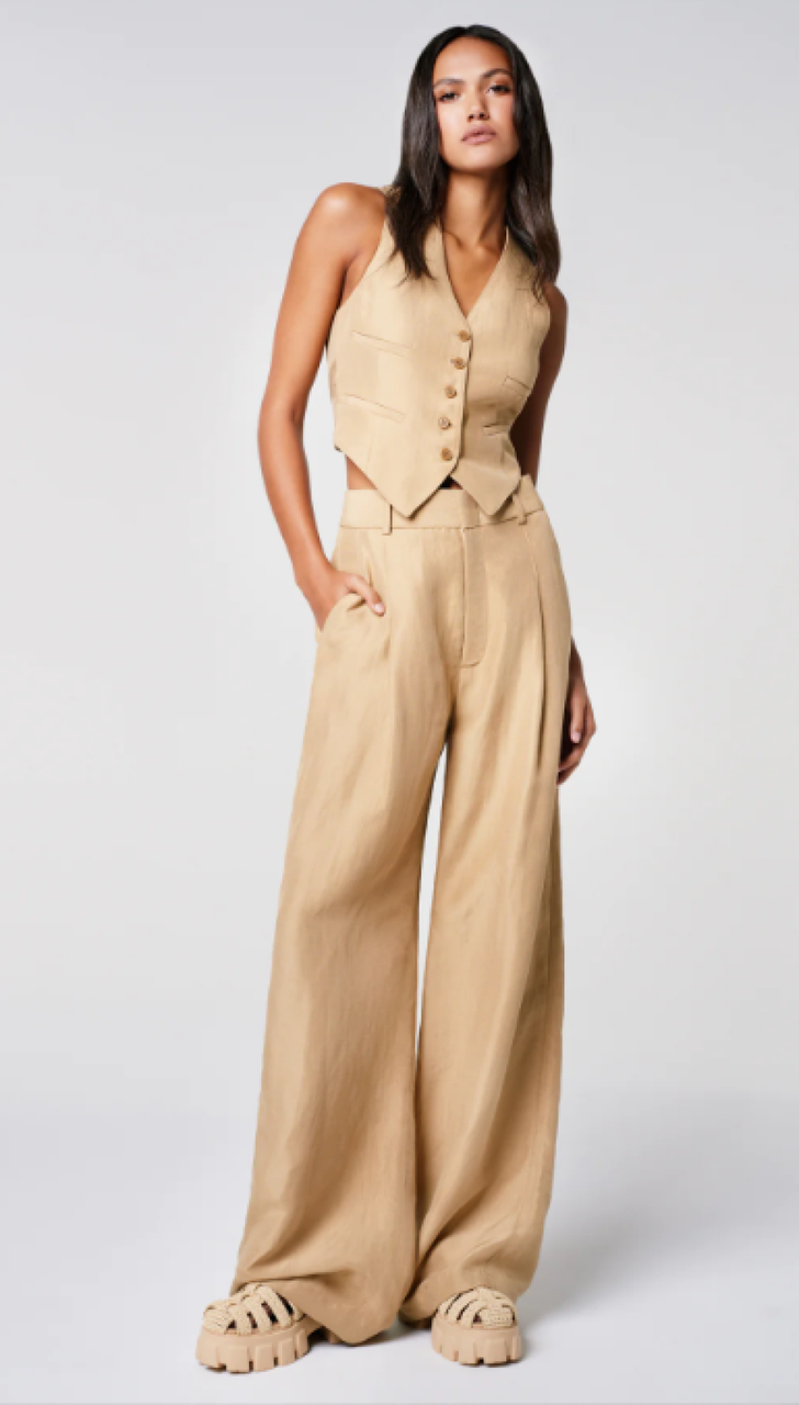 Smythe Pleated Trouser - Khaki