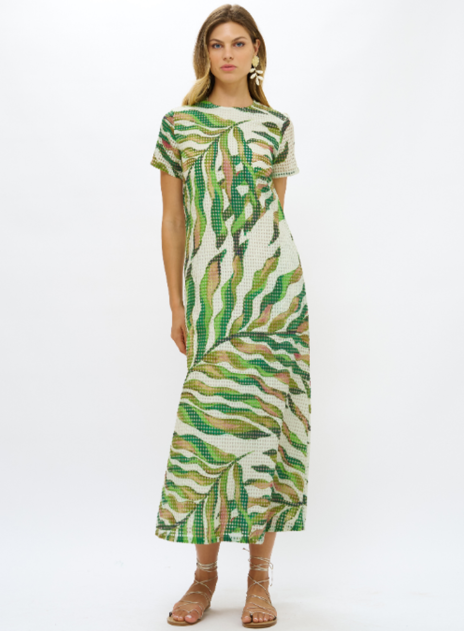 Oliphant Short Sleeved Shift Maxi - Maldives Green