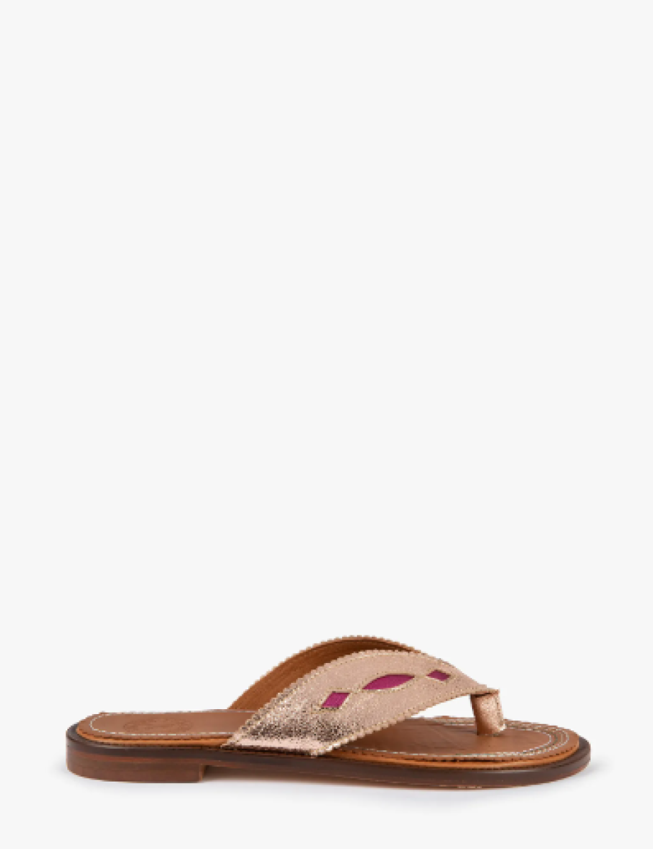 Penelope Chilvers Tai Metalic Flip Flops - Rose Gold