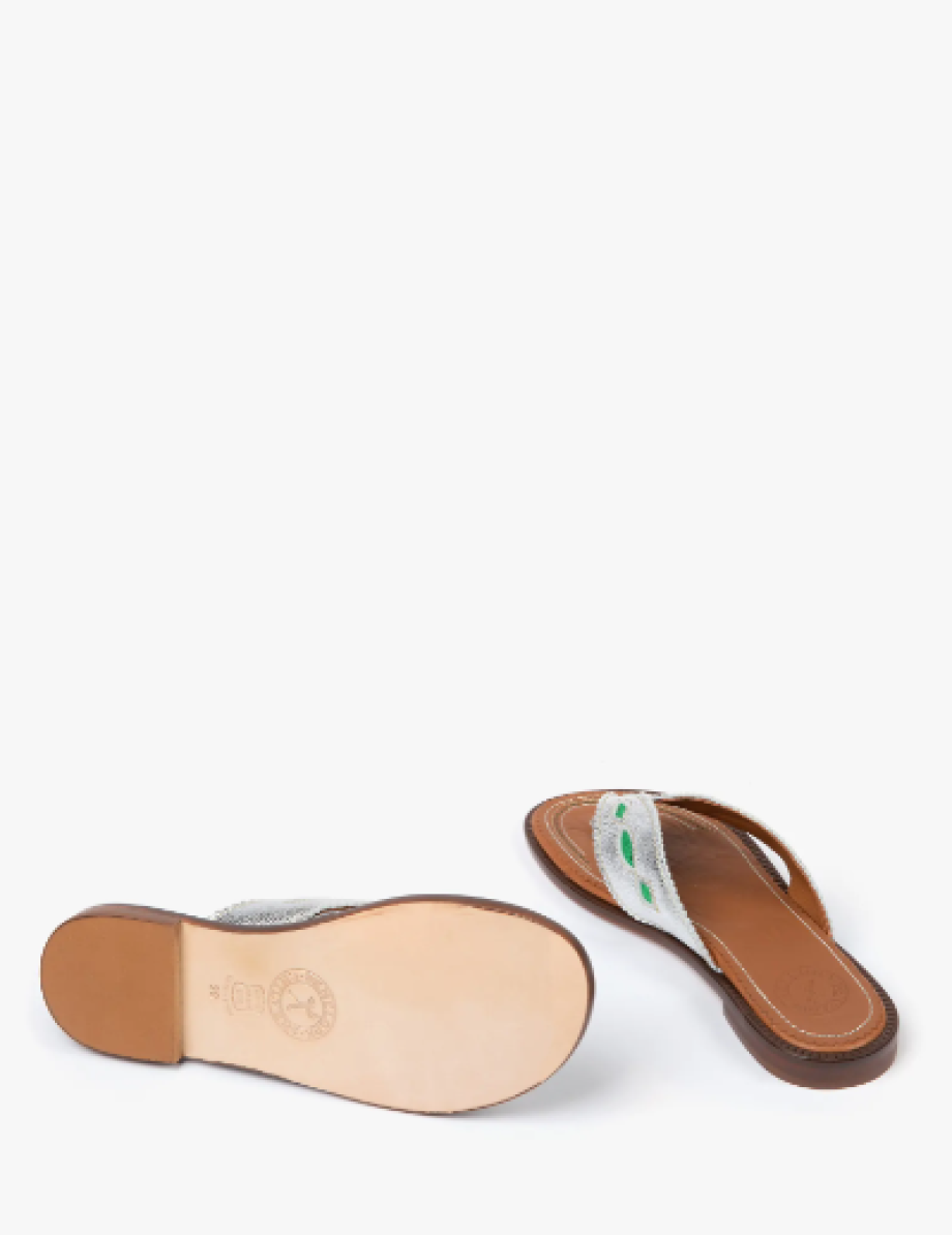 Penelope Chilvers Tai Metalic Flip Flops - Silver