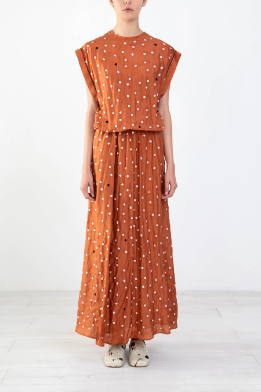 Alysi Polka Dot Dress - Cinnamon