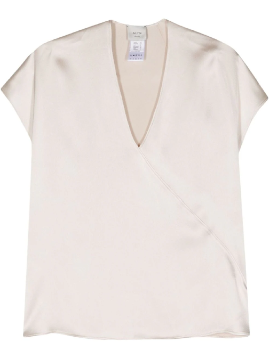 Alysi Sliding Satin Blouse - Stone