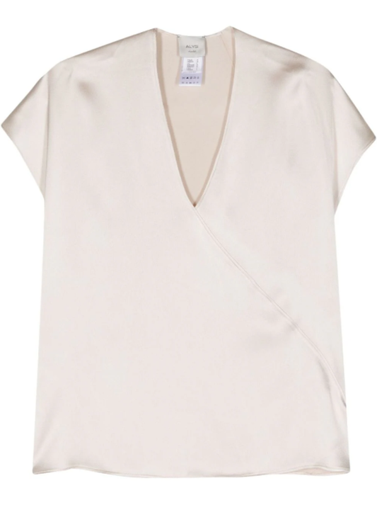 Alysi Sliding Satin Blouse - Stone