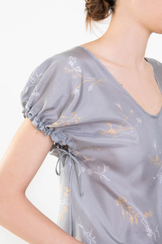 Alysi Bouquet Silk Top - Ash