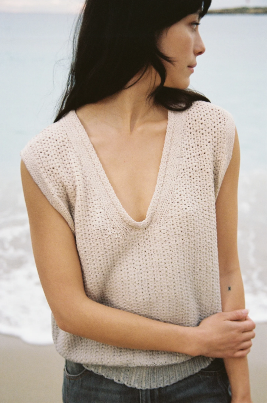 Cotélac Sandy Knit Vest - Jeans/Sand