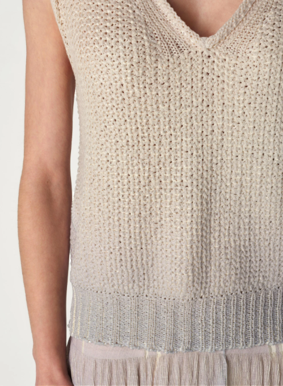 Cotélac Sandy Knit Vest - Jeans/Sand