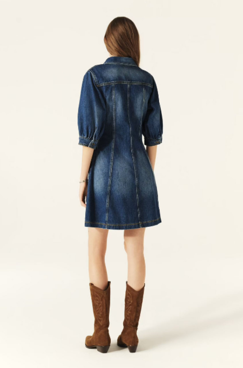 ba&sh Barb Denim Mini Dress - Blue