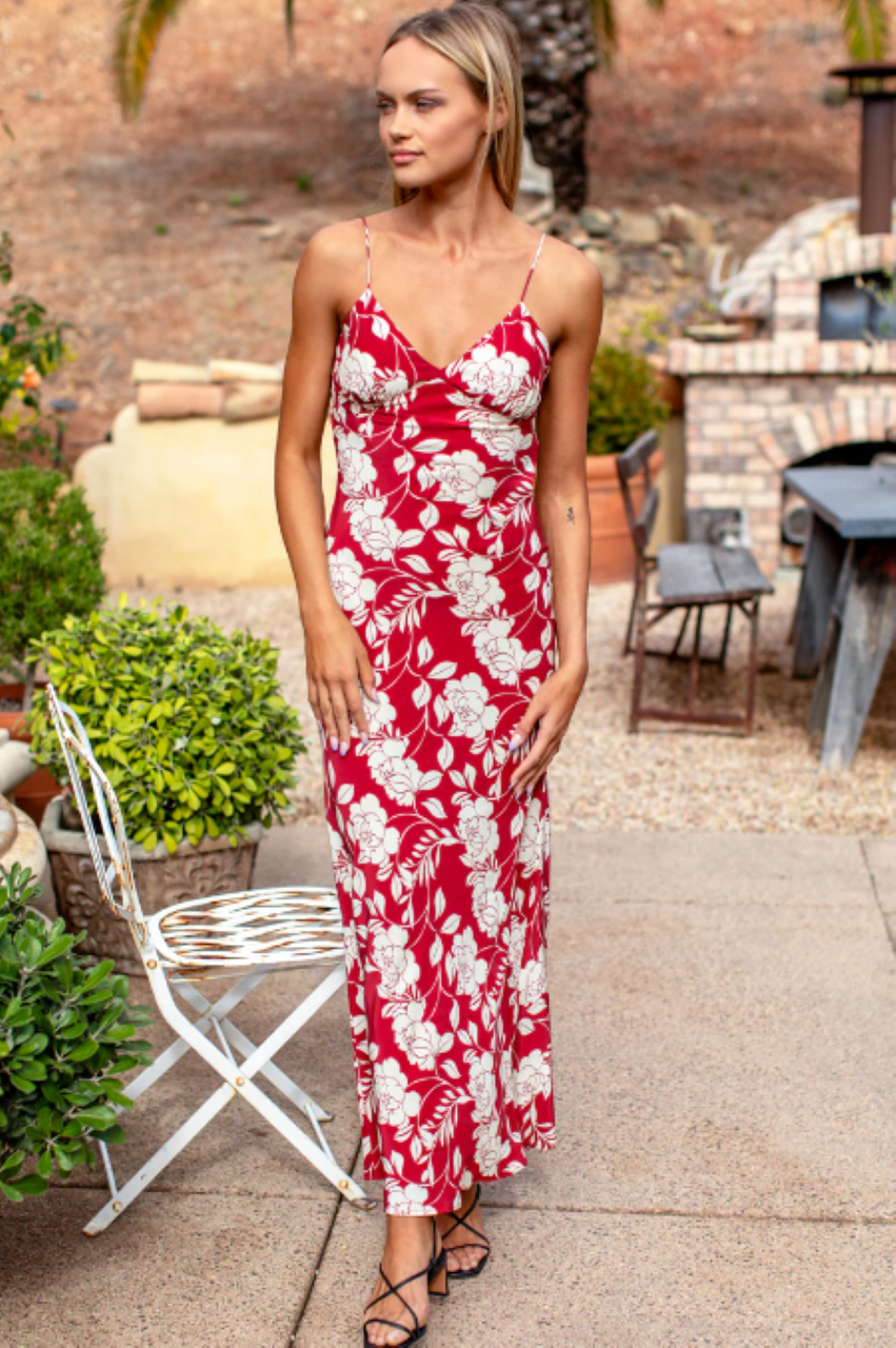 Emerson Fry Elvie Slipdress Mariana's Roses - Brick