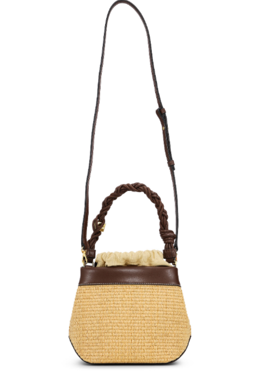 Ganni Bou Bucket Bag Raffia - Nature