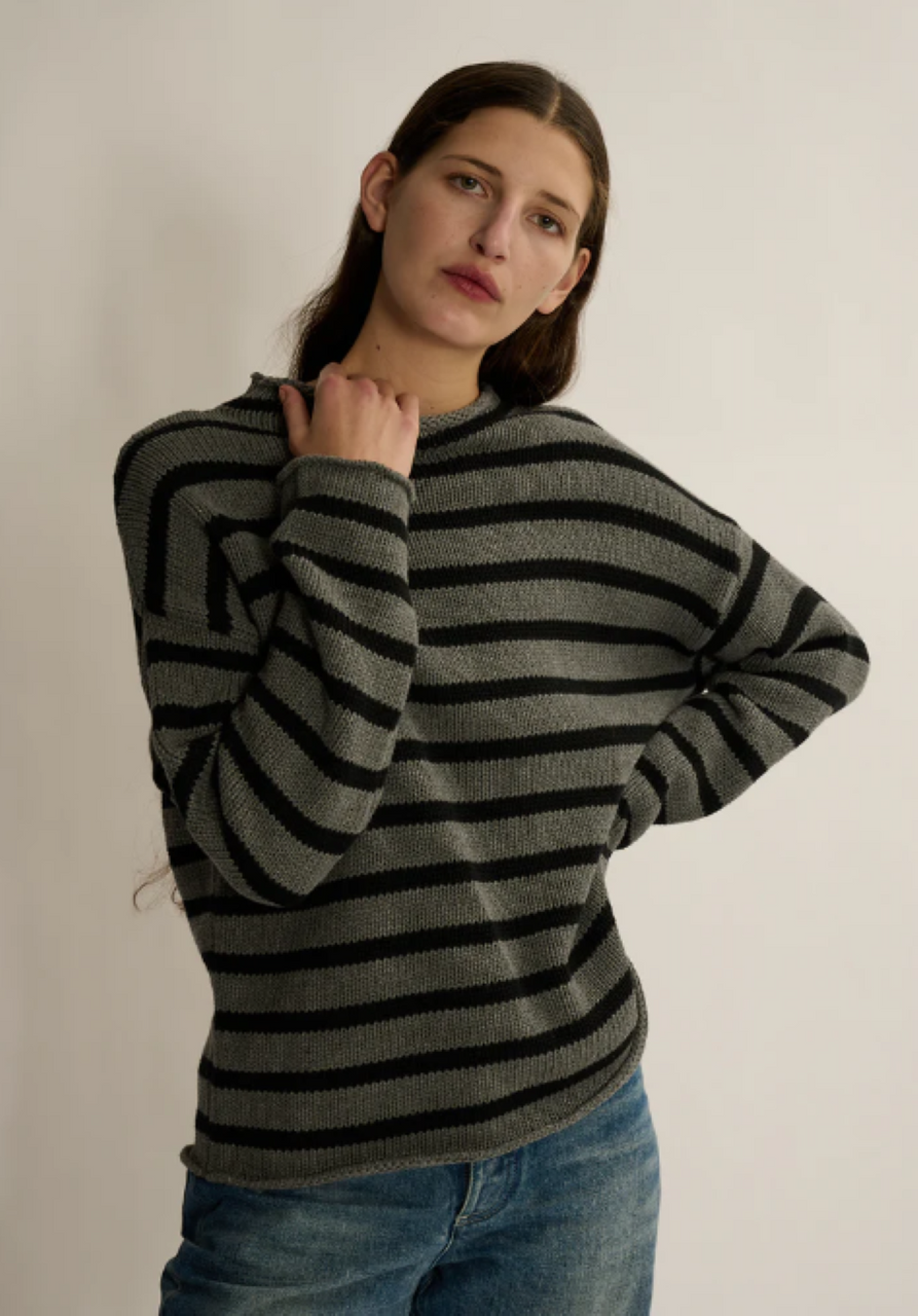 DemyLee Lamis Stripe Sweater - Black