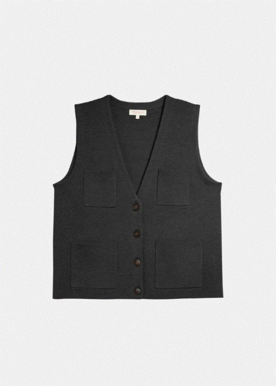 DemyLee Revy Wool Cotton Vest - Charcoal