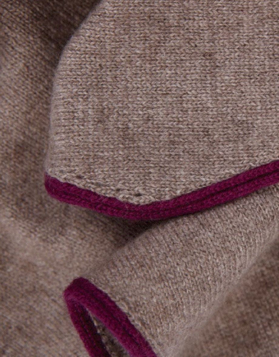 Stone Diamond Cashmere Scarf - Sand/Berry