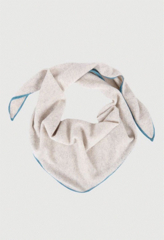 Stone Diamond Cashmere Scarf - Cloud Grey/Teal