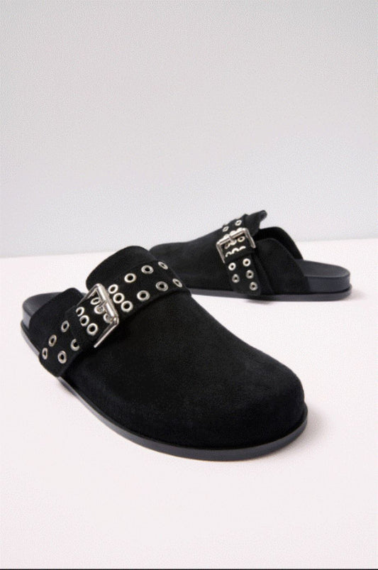 Alohas Halia Buckle Mule - Black