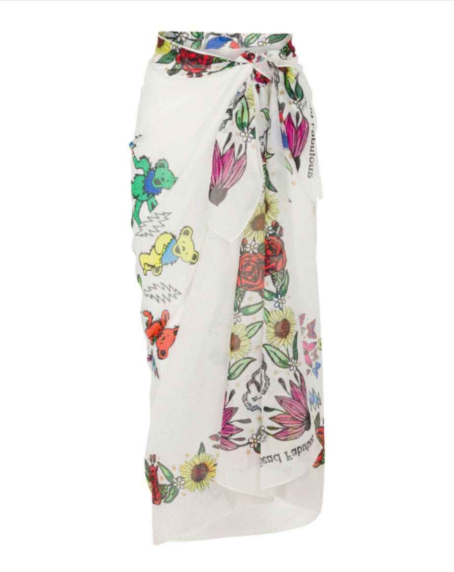 Grateful Dead x Meghan Fabulous Large Floral Scarf - White