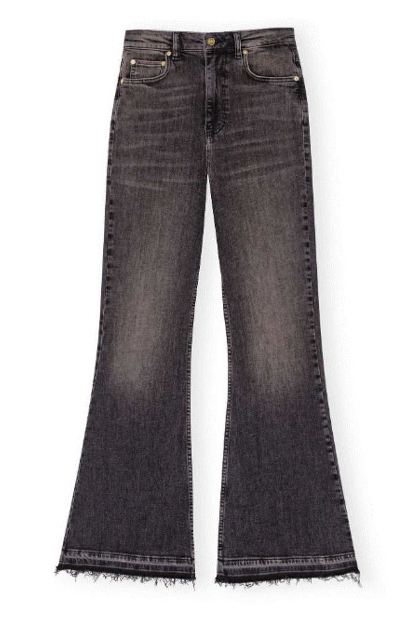 Ganni Tint Edged Flare Jeans - Washed Black